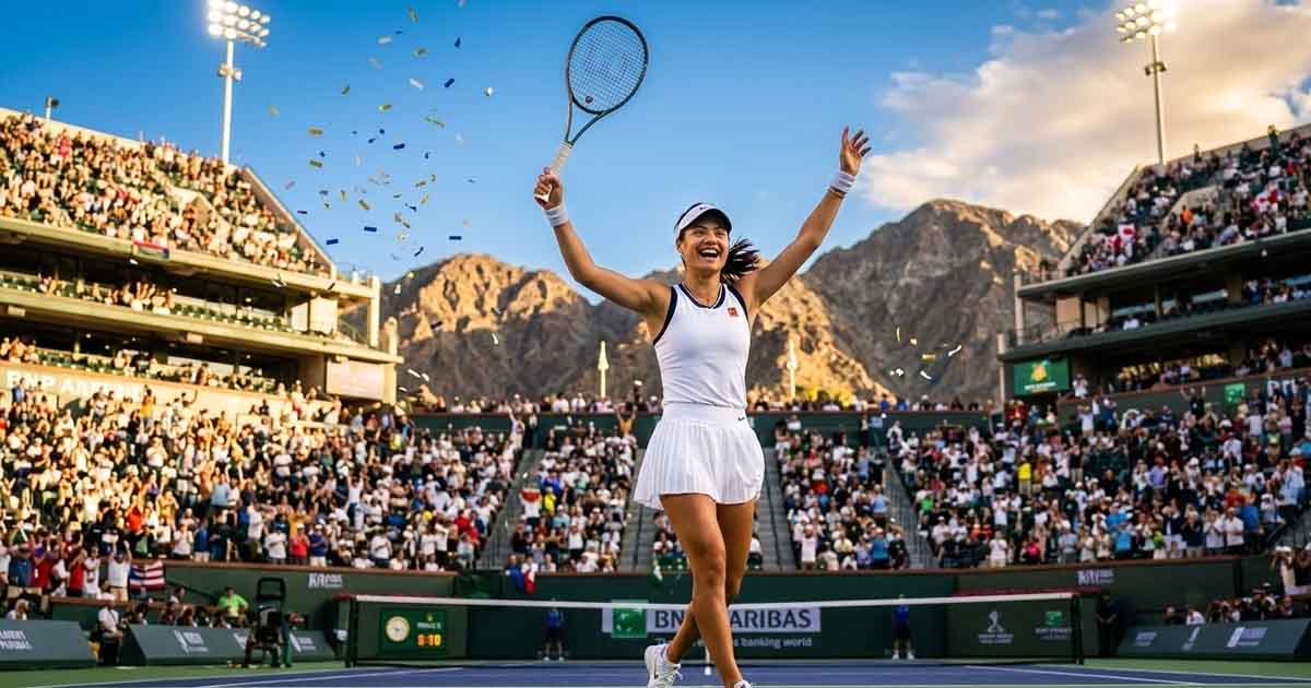 Raducanu Stuns Indian Wells With Opening Win in Striking New Uniqlo Kit